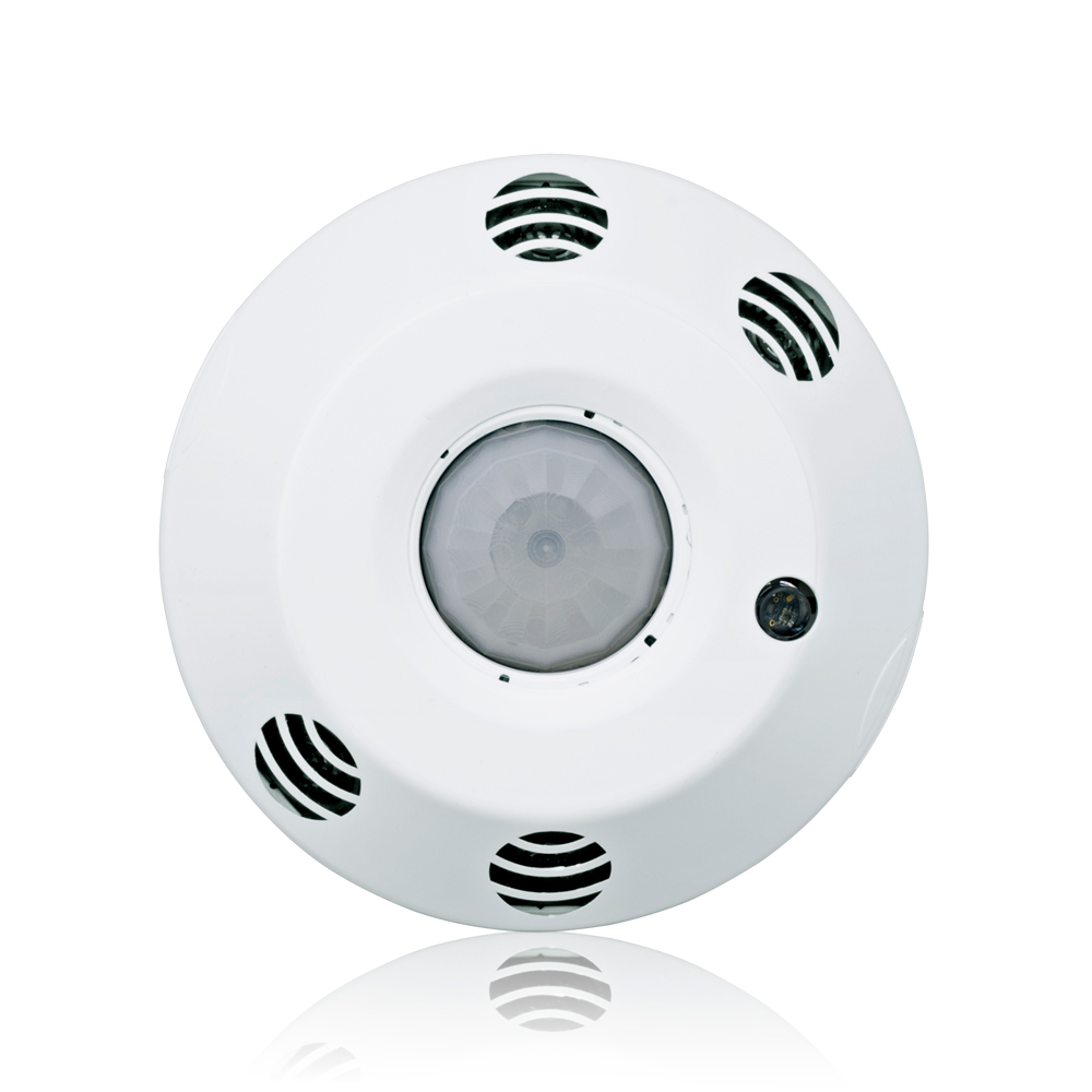 Product image for Occupancy Sensor with Integrated Photocell, Line Voltage, Multi-Tech, Ceiling Mount, 2000SF, 120-277V, Extended Range Lens installed, Provolt™