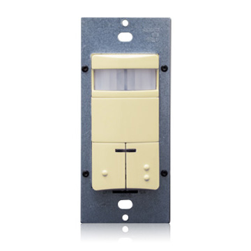 Product image for Occupancy Sensor, Dual Relay, PIR, Wall Switch, 2100SF, 120-277V, Ivory, Made in USA with globally sourced components, Decora®