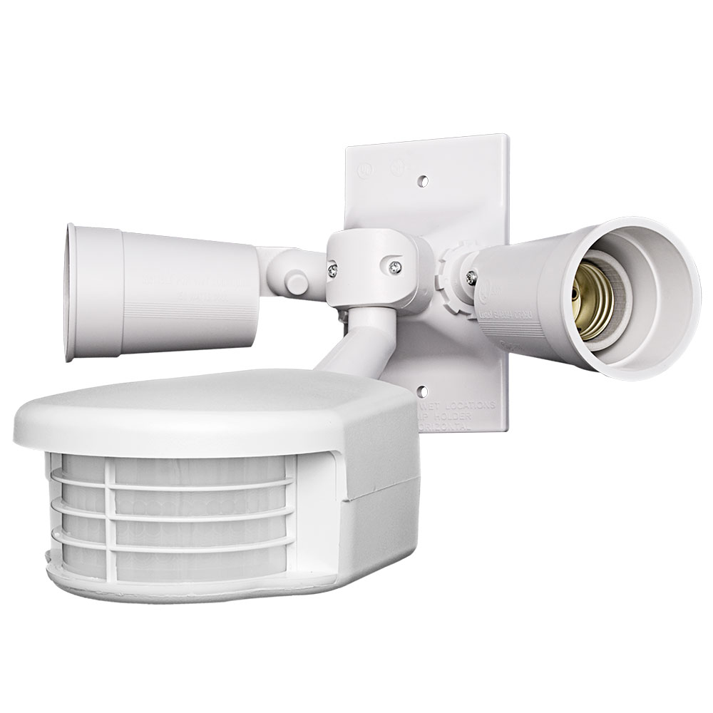 Product image for Outdoor PIR Occupancy Sensor, 110&deg; FOV w/Dual Floodlight Option, 220-277VAC, 60Hz
