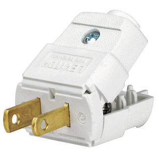 Product image for 15 Amp Polarized Plug, Non-Grounding, White