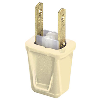 Product image for 10 Amp Replacement Plug, 2-Pole, 2-Wire, Polarized, Non-Grounding, Ivory