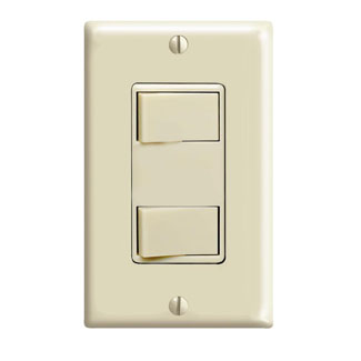 Product image for 15 Amp Decora Dual Rocker Switch, Ivory