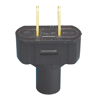 Product image for 15 Amp Non-Polarized Plug, Non-Grounding, Black