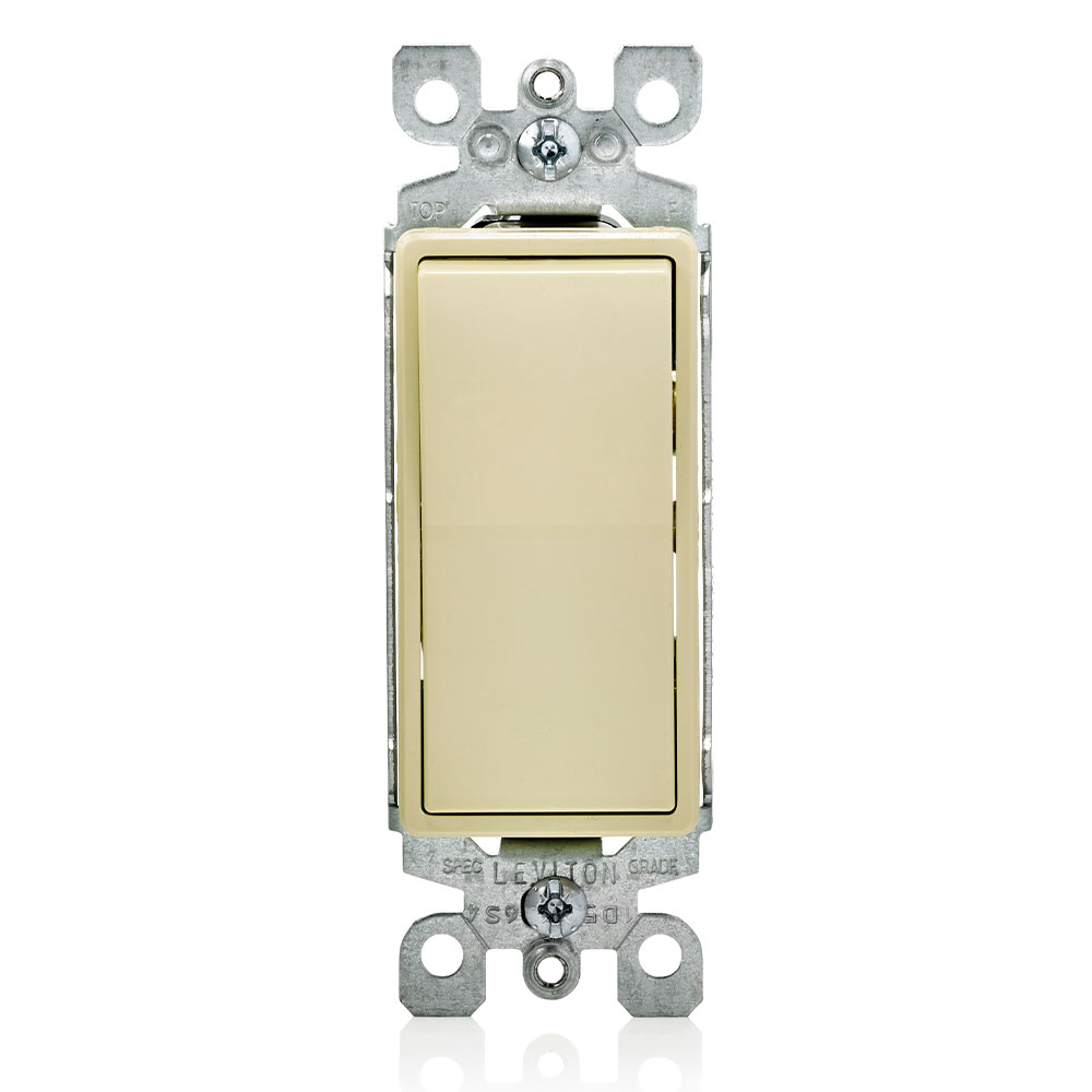 Product image for 15 Amp Decora Rocker 3-Way Switch, Grounding, Ivory