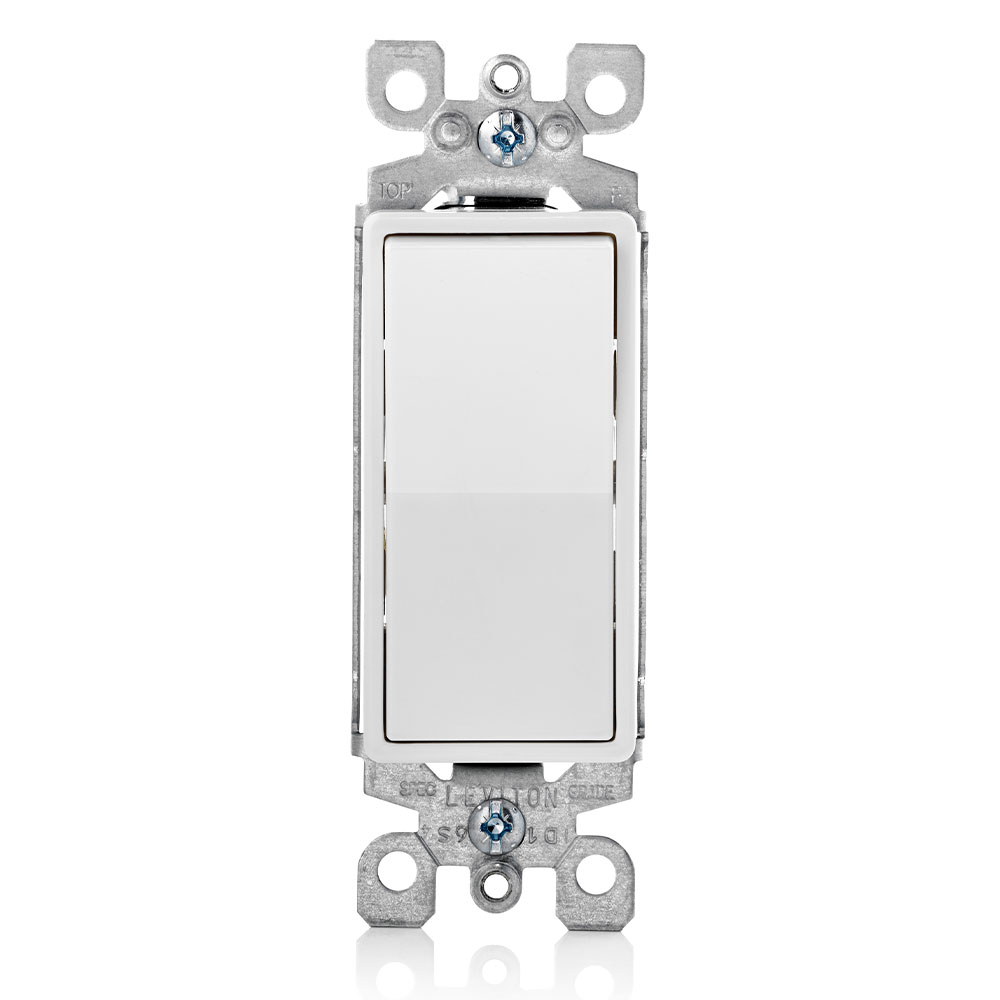 Product image for 15 Amp Decora Rocker 3-Way Switch, Grounding, White