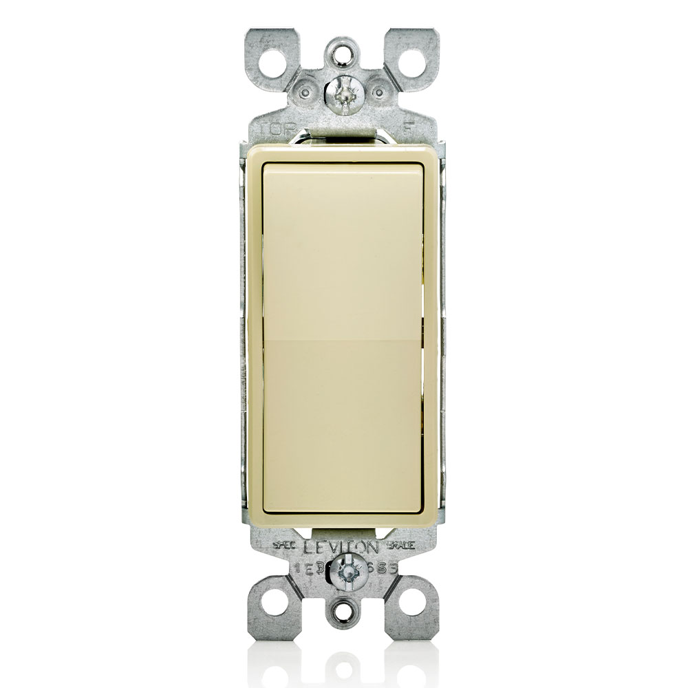 Product image for 15 Amp Decora Illuminated Single-Pole Switch, Grounding, Ivory
