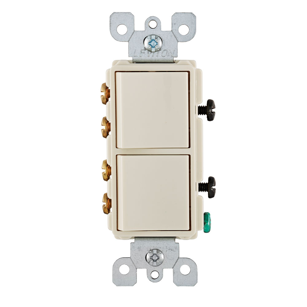 Product image for 15 Amp Decora 3-Way / 3-Way Combination Switch, Grounding, Light Almond
