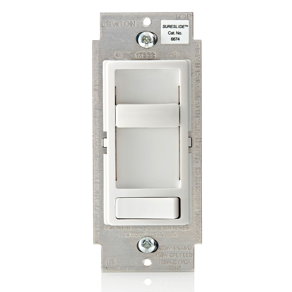 Product image for SureSlide Dimmer Switch for Dimmable LED, Halogen and Incandescent Bulbs