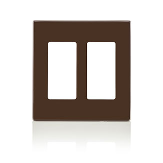 Product image for 2-Gang Decora Plus Screwless Wallplate Polycarbonate, Brown