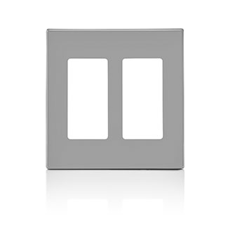 Product image for 2-Gang Decora Plus Screwless Wallplate Polycarbonate, Gray