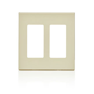 Product image for 2-Gang Decora Plus Screwless Wallplate Polycarbonate, Light Almond