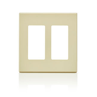Product image for 2-Gang Decora Plus Screwless Wallplate Polycarbonate, Ivory