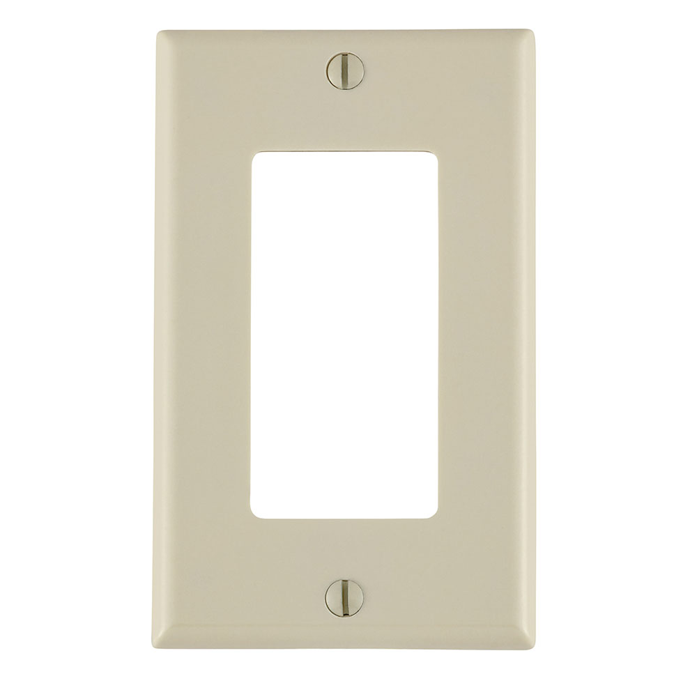 Product image for 1-Gang Decora/GFCI Device Wallplate, Standard Size, Thermoset, Light Almond