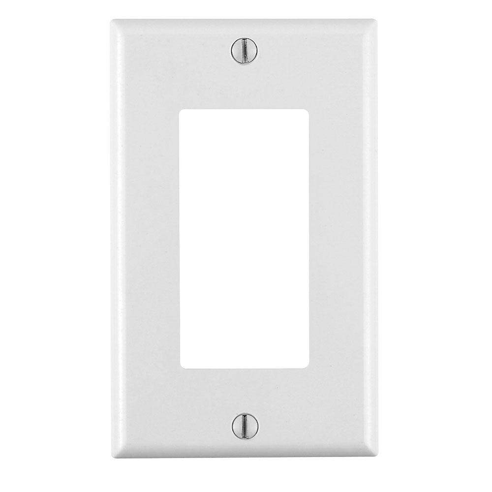 Product image for 1-Gang Decora/GFCI Device Wallplate, Standard Size, Thermoset, White