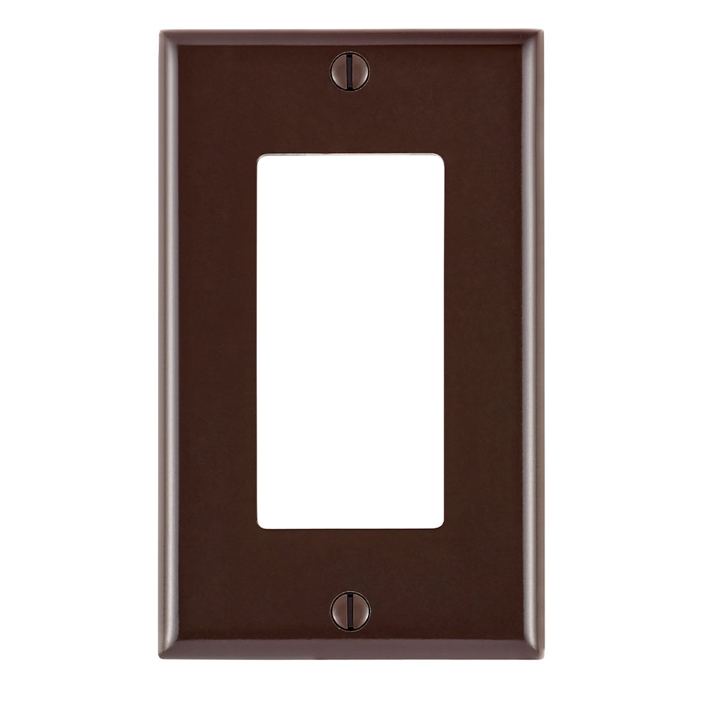 Product image for 1-Gang Decora Wallplate, Standard Size, Thermoset, Brown