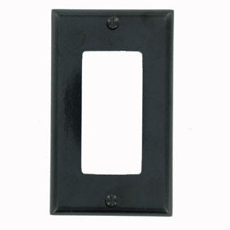 Product image for 1-Gang Decora/GFCI Device Wallplate, Standard Size, Thermoset, Black