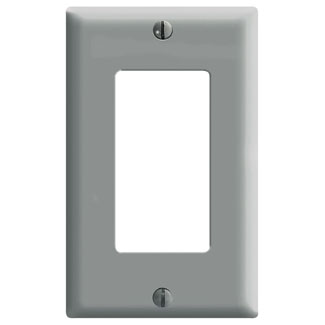 Product image for 1-Gang Decora/GFCI Device Wallplate, Standard Size, Thermoset, Gray