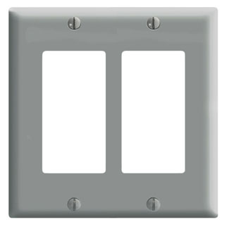 Product image for 2-Gang Decora/GFCI Device Wallplate/Standard Size, Thermoset, Gray