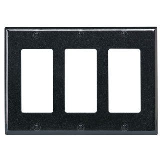 Product image for 3-Gang Decora/GFCI Device Wallplate, Standard Size, Thermoset, Black