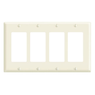 Product image for 4-Gang Decora/GFCI Device Wallplate, Standard Size, Thermoset, Brown