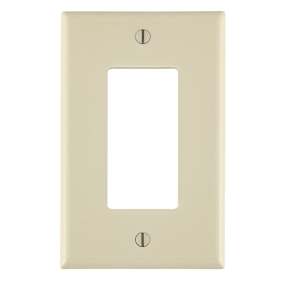 Product image for 1-Gang Decora/GFCI Device Wallplate, Midway Size, Thermoset, Light Almond