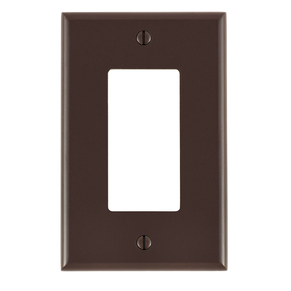 Product image for 1-Gang Decora/GFCI Device Wallplate, Midway Size, Thermoset, Brown