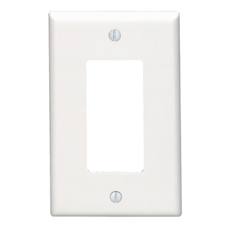 Product image for 1-Gang Decora/GFCI Device Wallplate, Midway Size, Thermoset, White