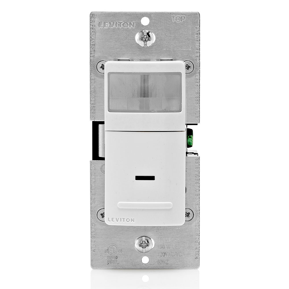 Product image for Decora Vacancy Motion Sensor In-Wall Switch, Manual-On, 15A, Single Pole or 3-way