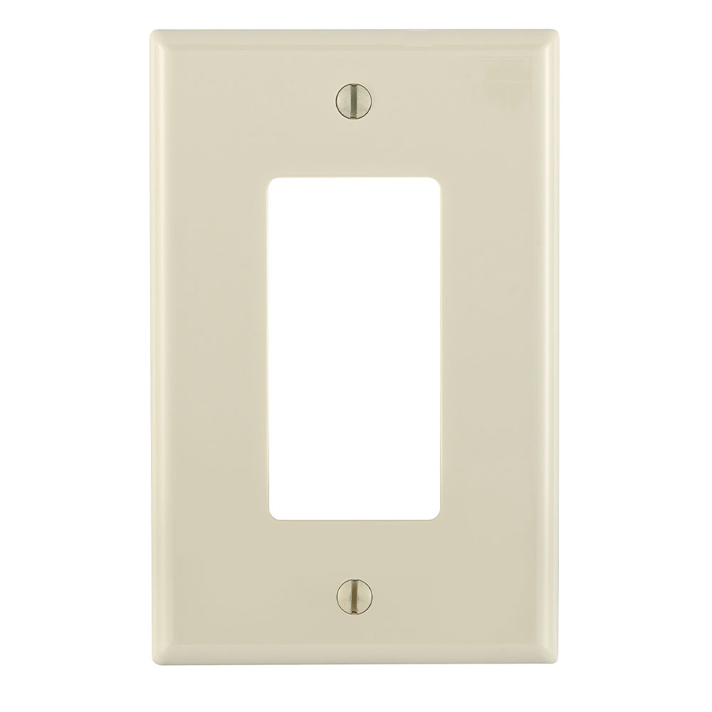 Product image for 1-Gang Decora/GFCI Device Wallplate, Midway Size, Thermoplastic Nylon, Light Almond