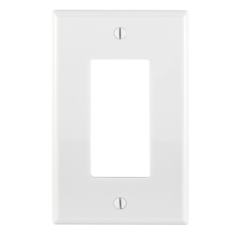 Product image for 1-Gang Decora/GFCI Device Wallplate, Midway Size, Thermoplastic Nylon, White