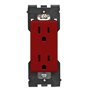Product image for RENU® 15 Amp Tamper-Resistant Outlet/Receptacle Color Change Faceplate, Red Delicious