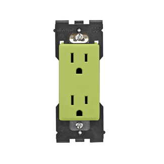 Product image for RENU® 15 Amp Tamper-Resistant Outlet/Receptacle Color Change Faceplate, Granny Smith Apple