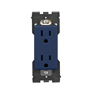 Product image for RENU® 15 Amp Tamper-Resistant Outlet/Receptacle Color Change Faceplate, Rich Navy