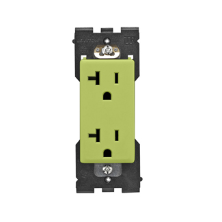 Product image for RENU® 20 Amp Tamper-Resistant Outlet/Receptacle, Granny Smith Apple