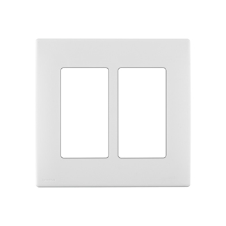 Product image for RENU® 2-Gang Screwless Snap-On Wallplate, White on White