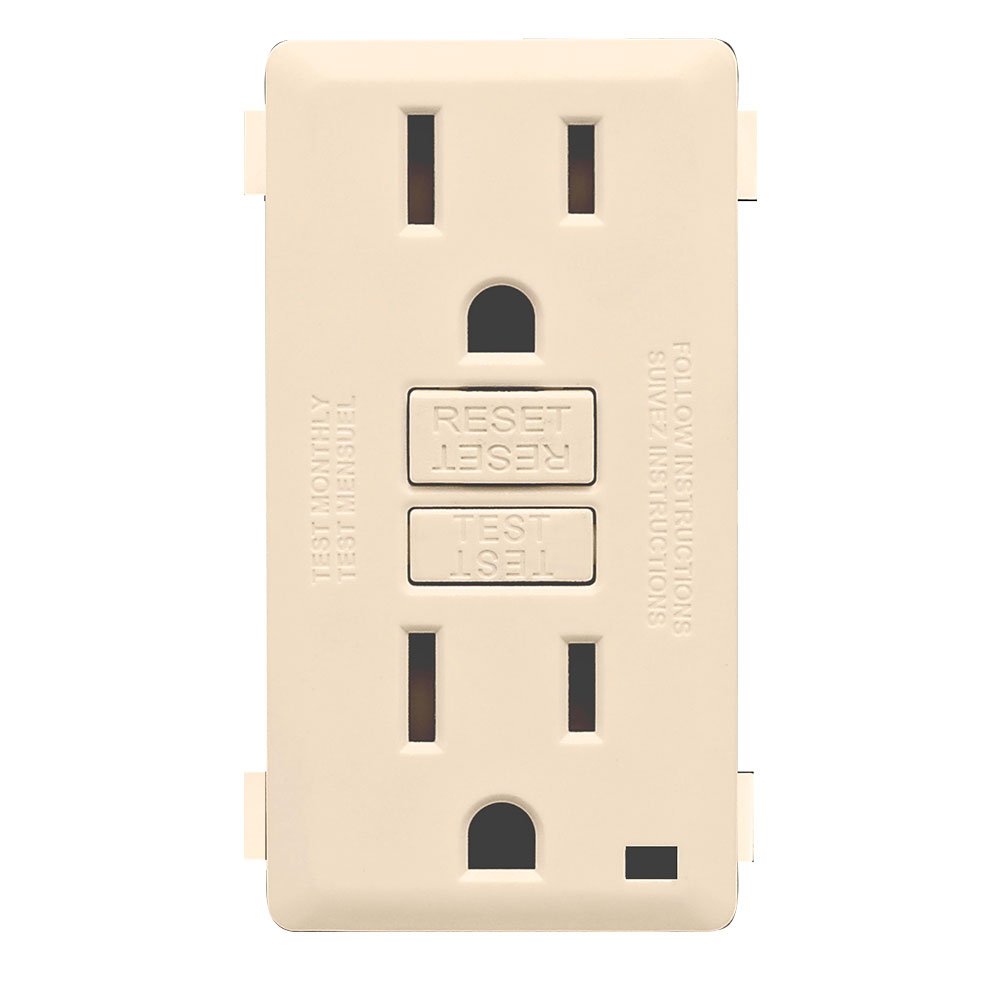 Product image for RENU® 15 Amp Tamper-Resistant GFCI Outlet/Receptacle Color Change Faceplate, Gold Coast White