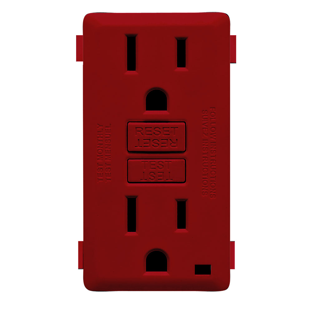Product image for RENU® 15 Amp Tamper-Resistant GFCI Outlet/Receptacle Color Change Faceplate, Red Delicious