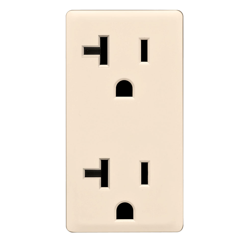 Product image for RENU® 20 Amp Tamper-Resistant Outlet/Receptacle Color Change Faceplate, Gold Coast White