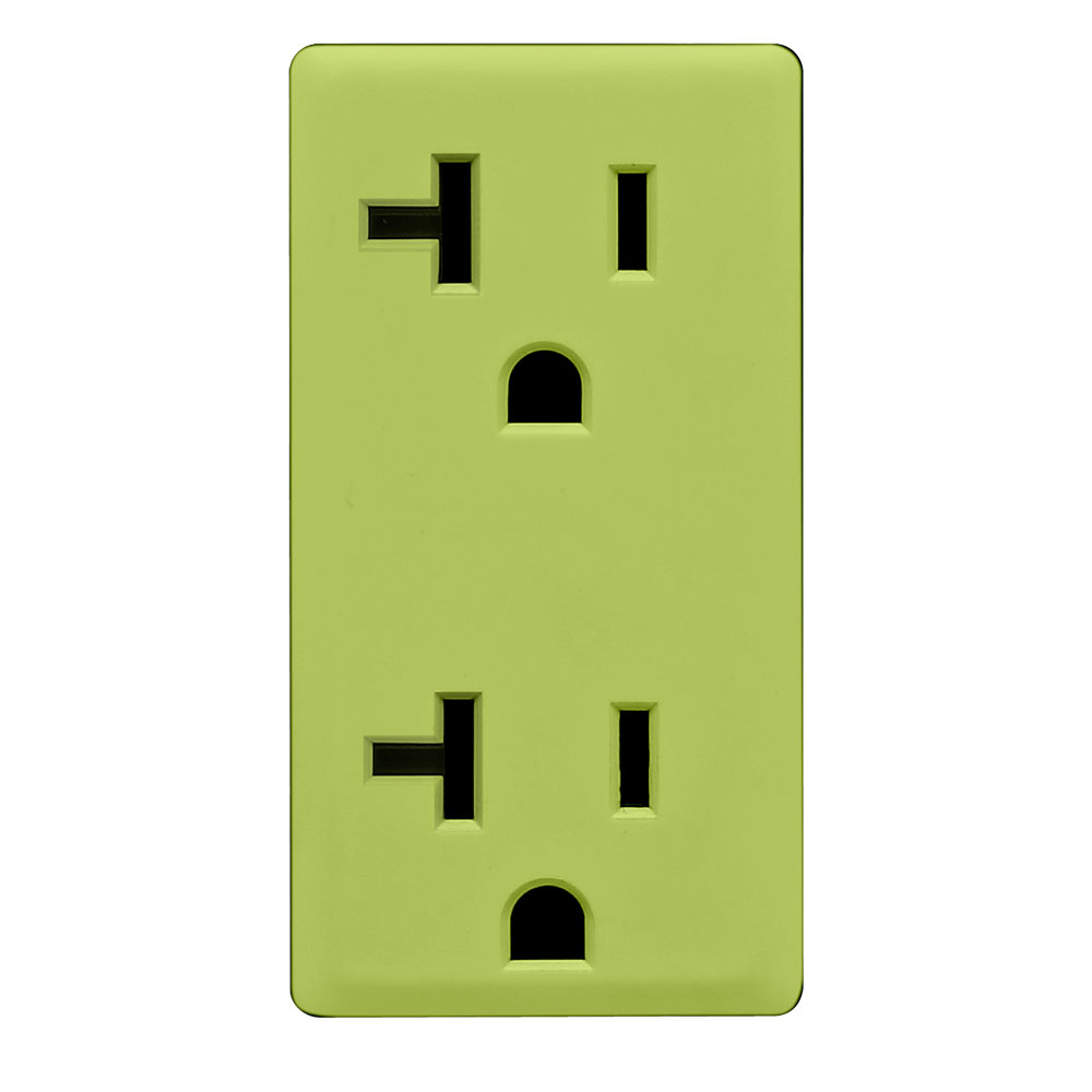 Product image for RENU® 20 Amp Tamper-Resistant Outlet/Receptacle Color Change Faceplate, Granny Smith Apple