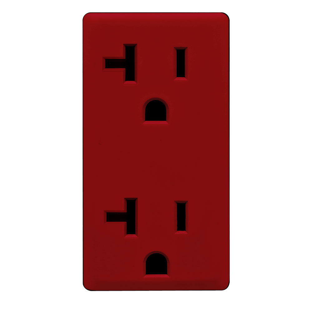 Product image for RENU® 20 Amp Tamper-Resistant Outlet/Receptacle Color Change Faceplate, Red Delicious
