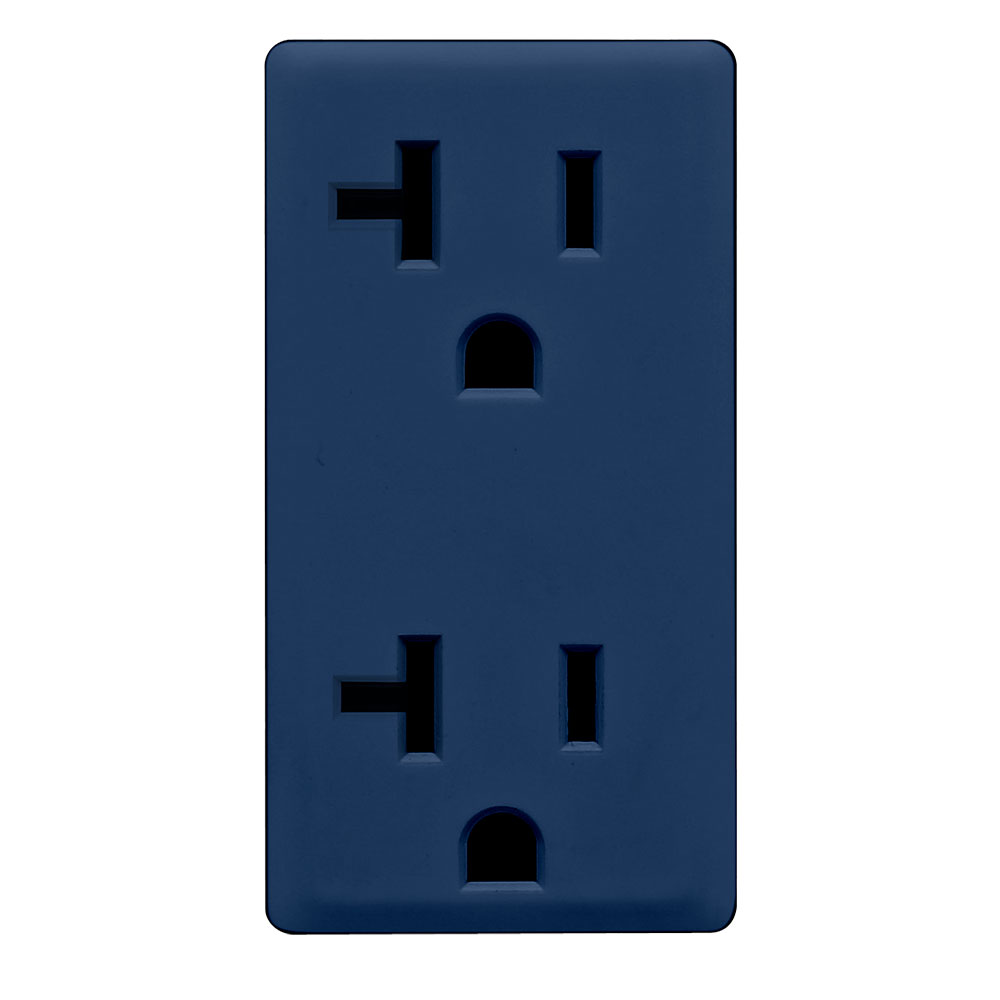 Product image for RENU® 20 Amp Tamper-Resistant Outlet/Receptacle Color Change Faceplate, Rich Navy