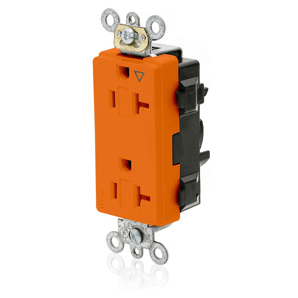 MT163-IGO Lev-lok Modular Receptacle with Isolated Ground Angled Commercial Grade Receptacles