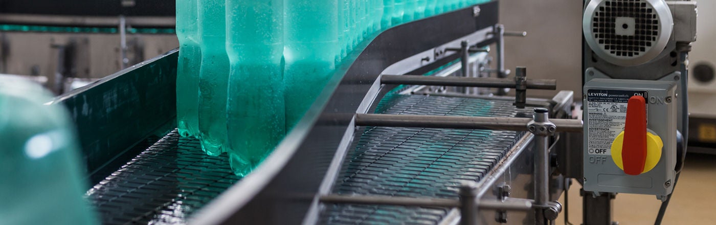 Non-metallic disconnect near conveyor Non-metallic disconnect near conveyor
