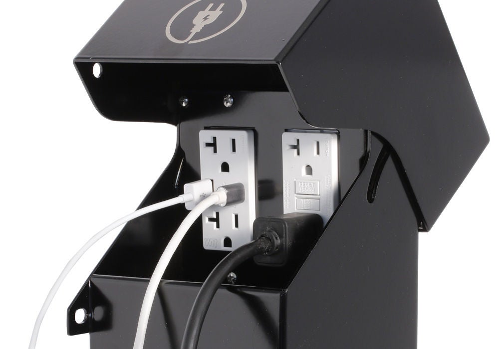 GFCI Protected Kits Available Power Pedestal open with GFCI receptacles installed