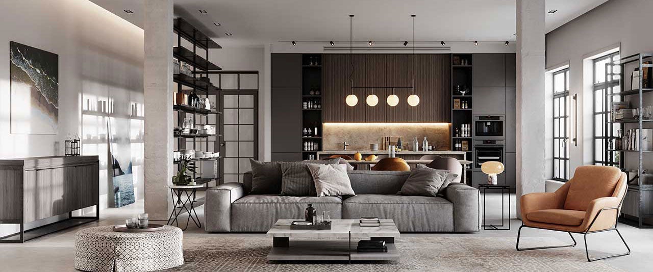 Residential Living Room with lighting controls