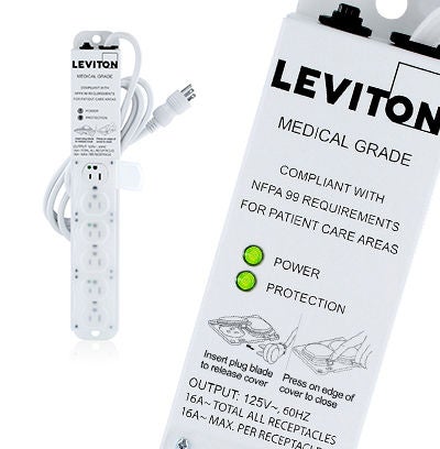 Medical Grade Strip with Surge Protection Zoomed In Image Of Medical Grade Strip with Surge Protection