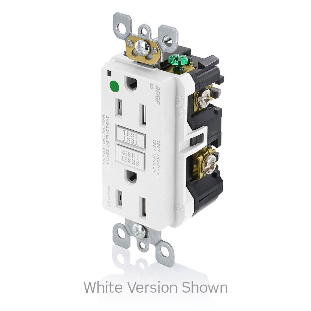 Side angle of 15 Amp AFCI/GFCI hospital grade receptacle electrical wiring devices