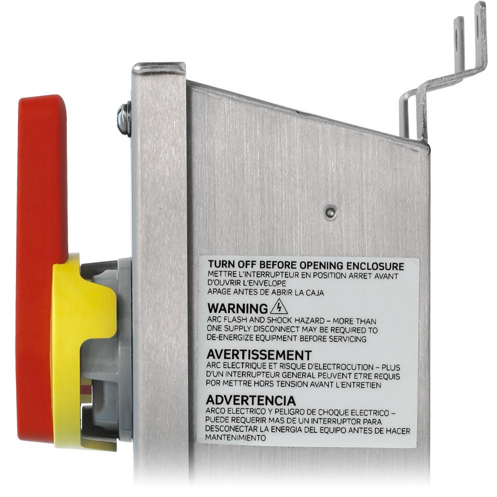 Side View of Angle on Stainless Steel Slope-Top Disconnect Switch