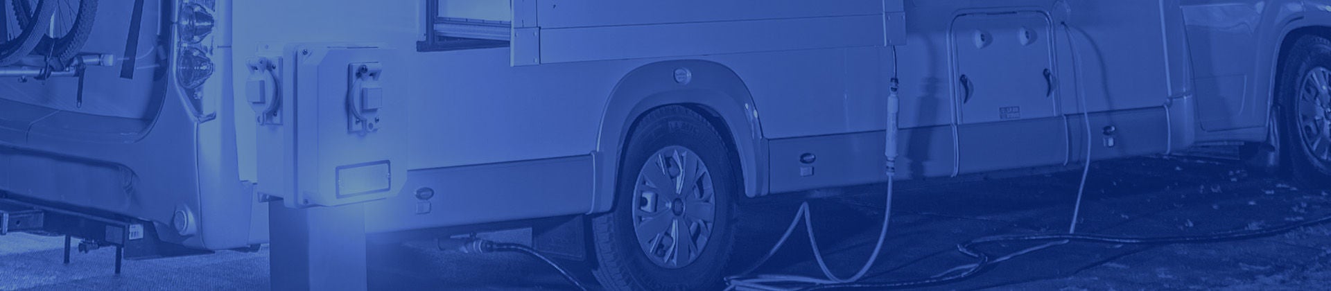 Power Pedestals For RV Parks Power Pedestal in front of RV