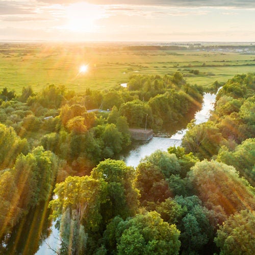 Sunrise over landscape